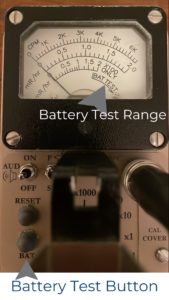 Geiger Counter Battery Test Button